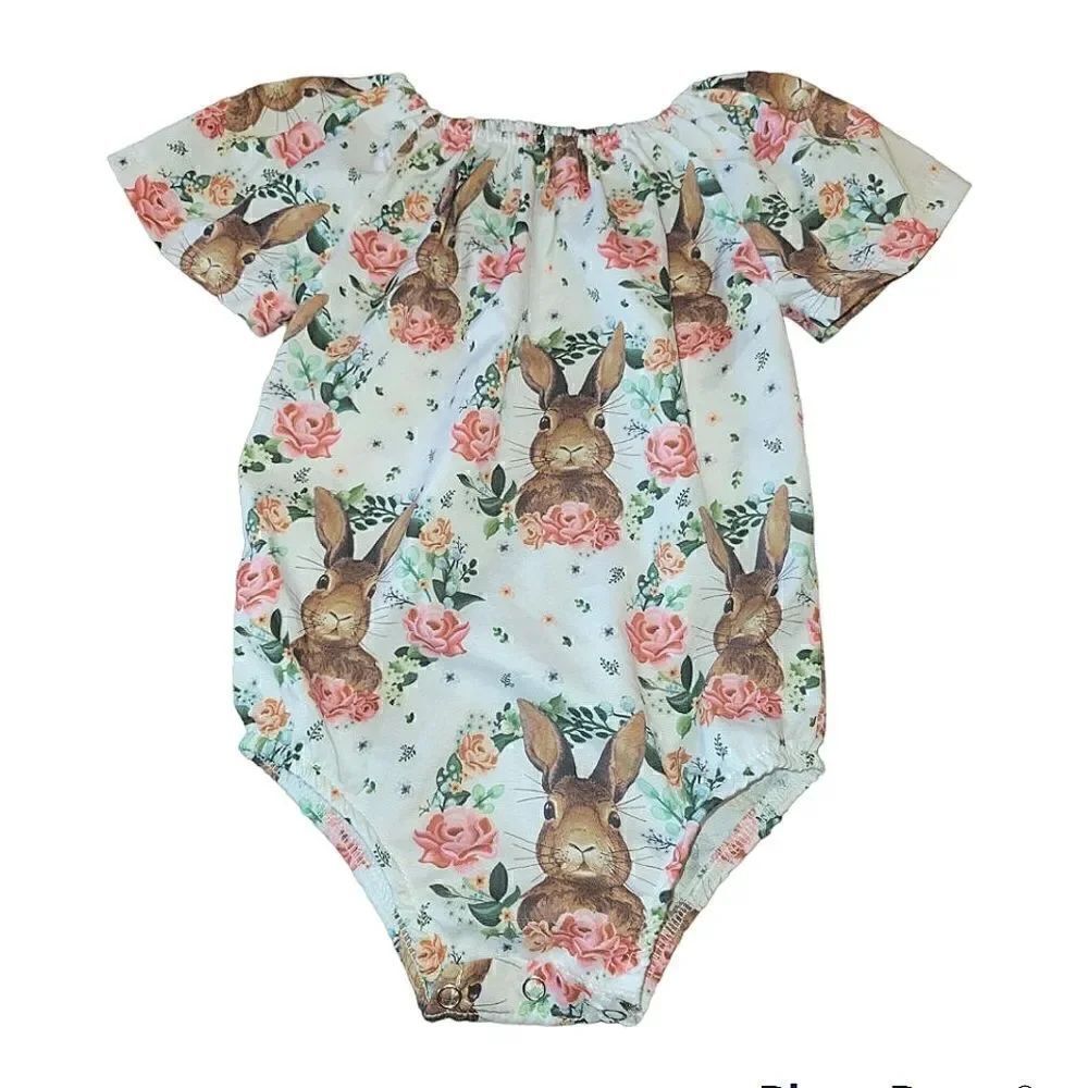 NWOT Baby Girls Bunny Rabbit Rompers Easter Baby Girls Playsuit Bubble 12-18m
